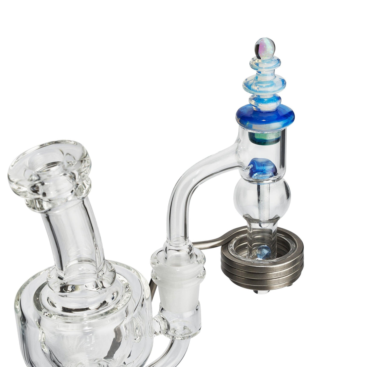 High Five MICRO E-Nail with Quartz E-Banger & Glass Rig Kit, angled close-up view
