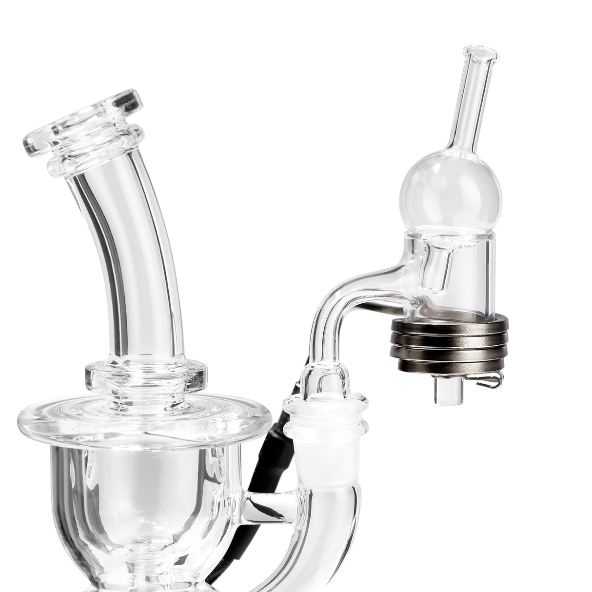 High Five MICRO E-Nail with Quartz E-Banger & Glass Rig Kit for Concentrates - Angled View