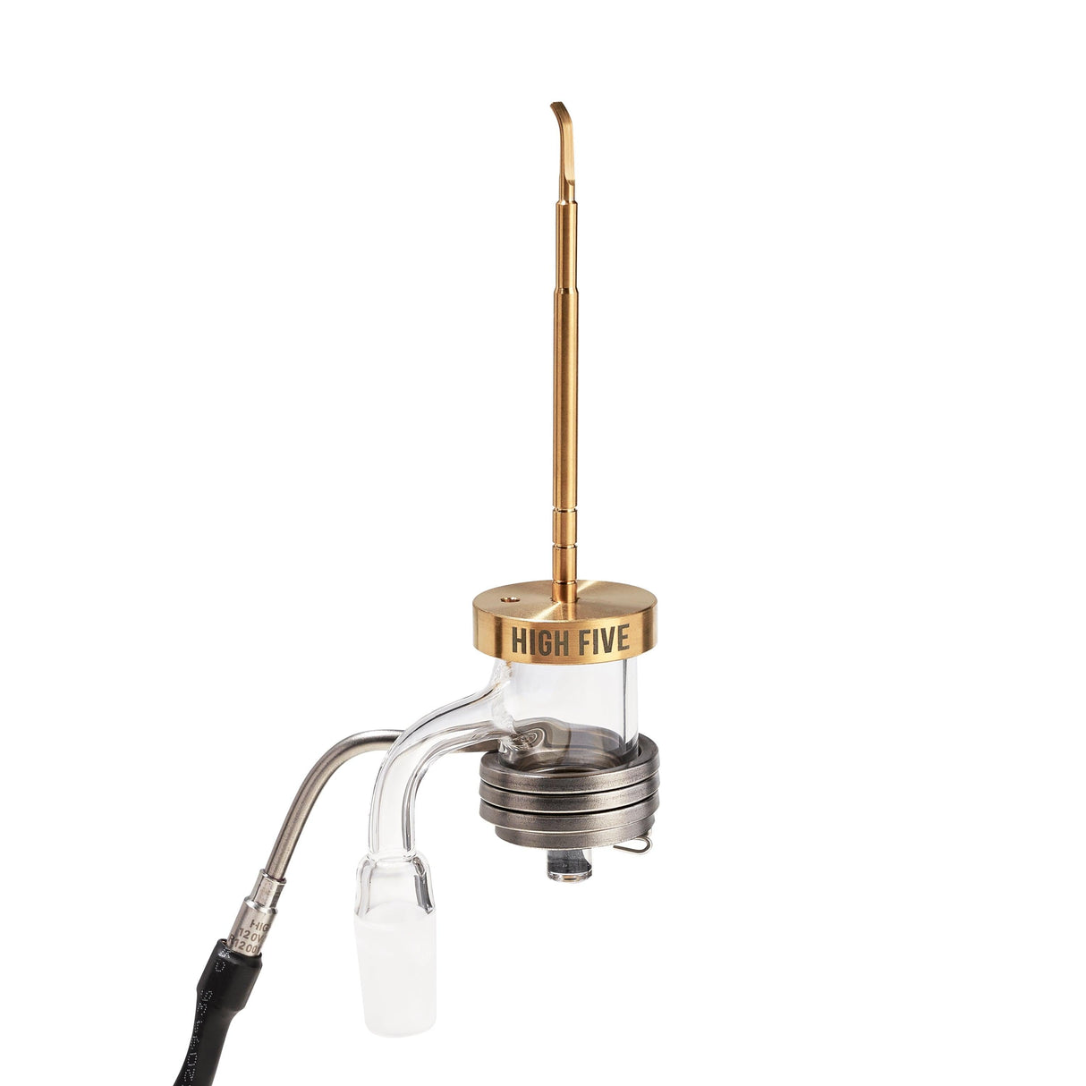 High Five MICRO E-Nail Kit with Quartz Banger & Compact Rig for Dabbing - Isolated View