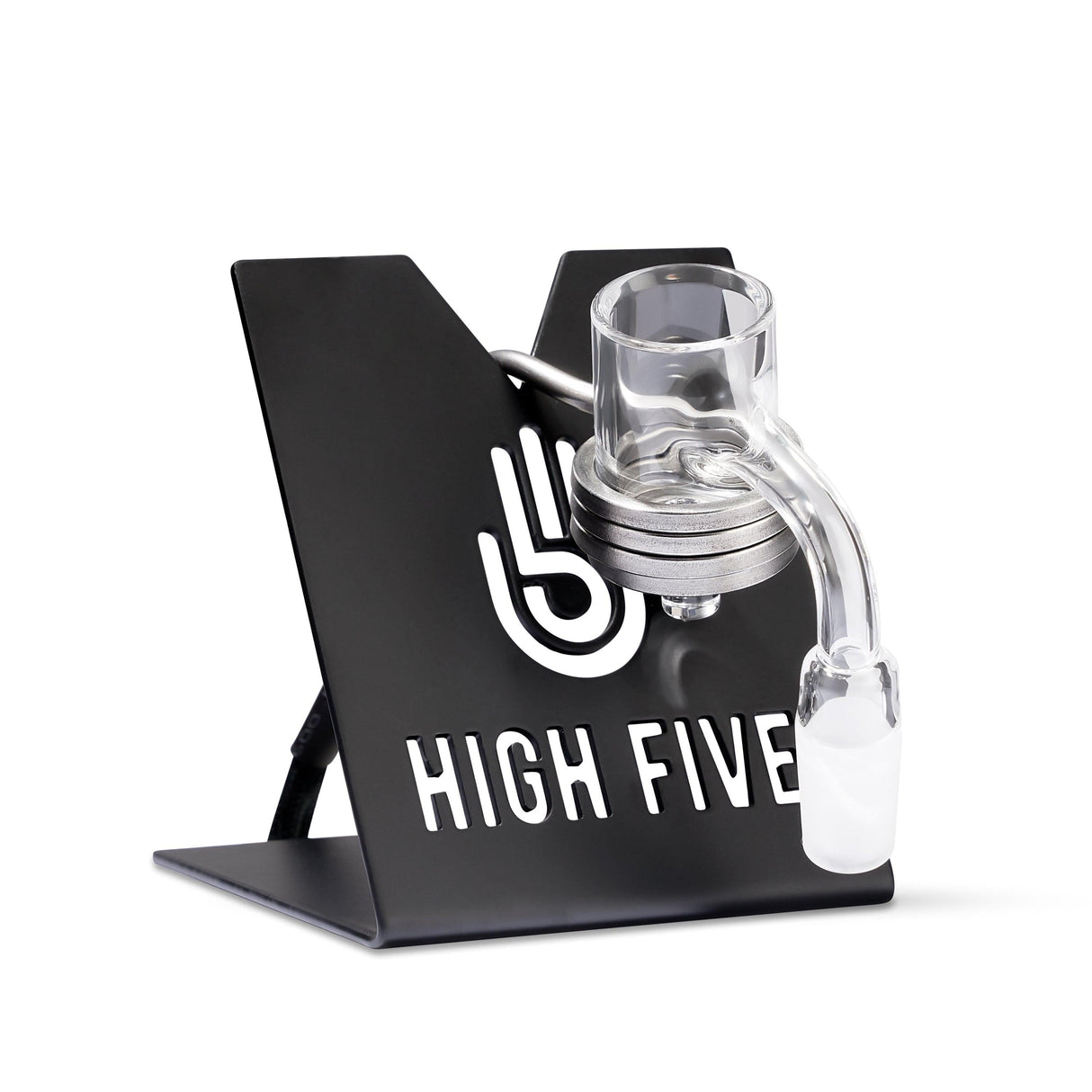 High Five MICRO E-Nail with Quartz E-Banger Kit on Stand - Front View for Dab Concentrates