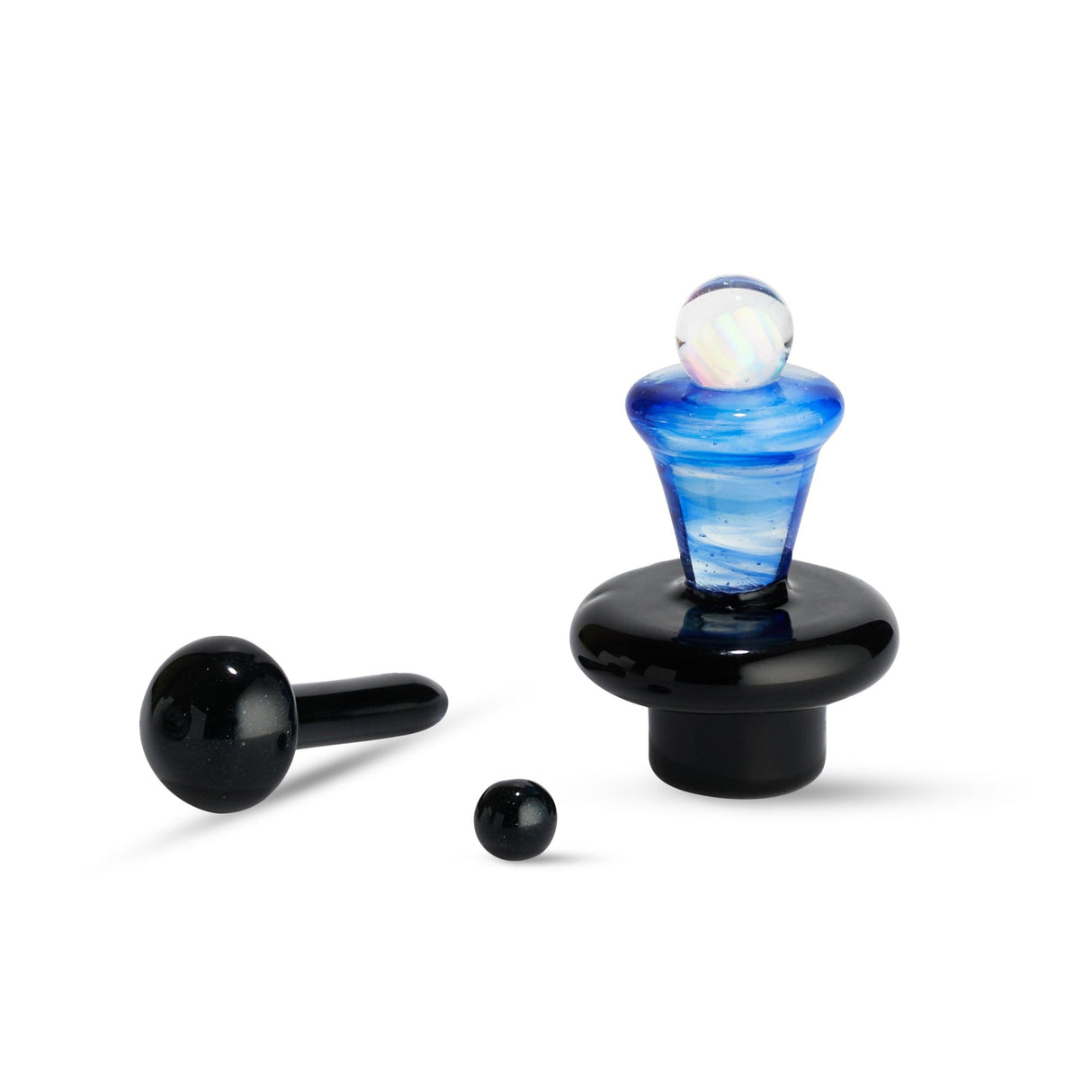High Five Blue on Black Terp E-Slurper Cap Set for Dab Rigs - Front View