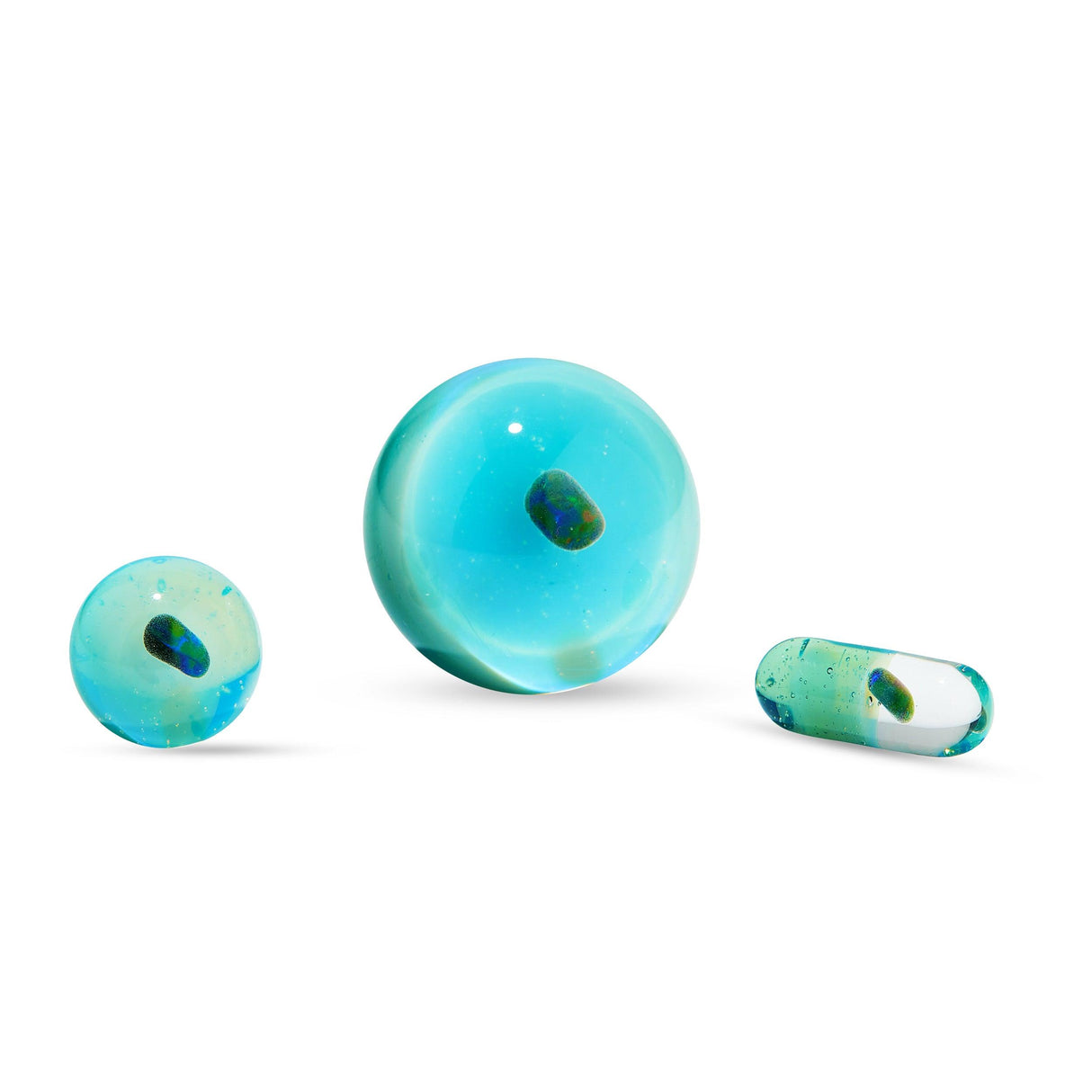 High Five Terp E-Slurper Marble Set in Caribbean - Front View on White Background