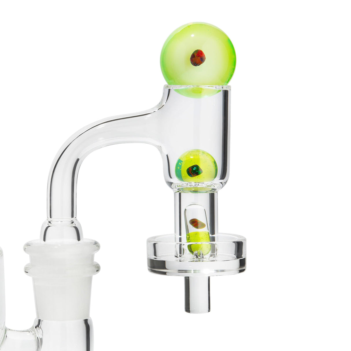High Five Terp E-Slurper Marble Set in Glass Dab Rig - Close-Up Isolated on White