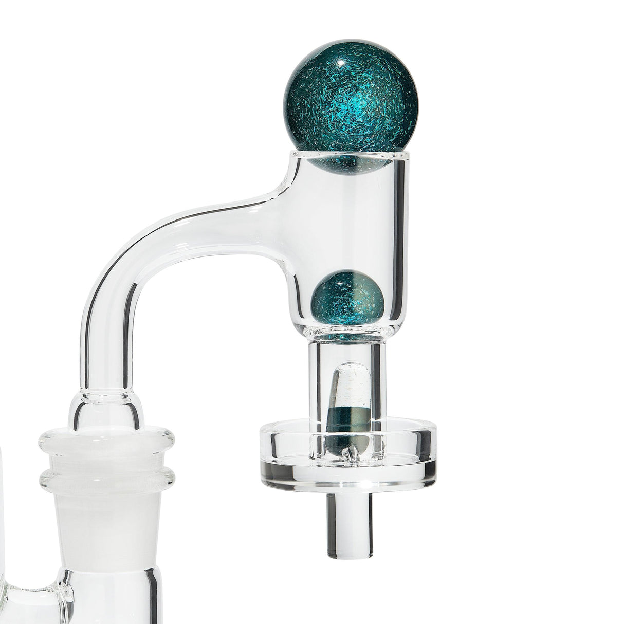 High Five Terp E-Slurper Marble Set for Dab Rigs - Close-up Side View on Seamless White