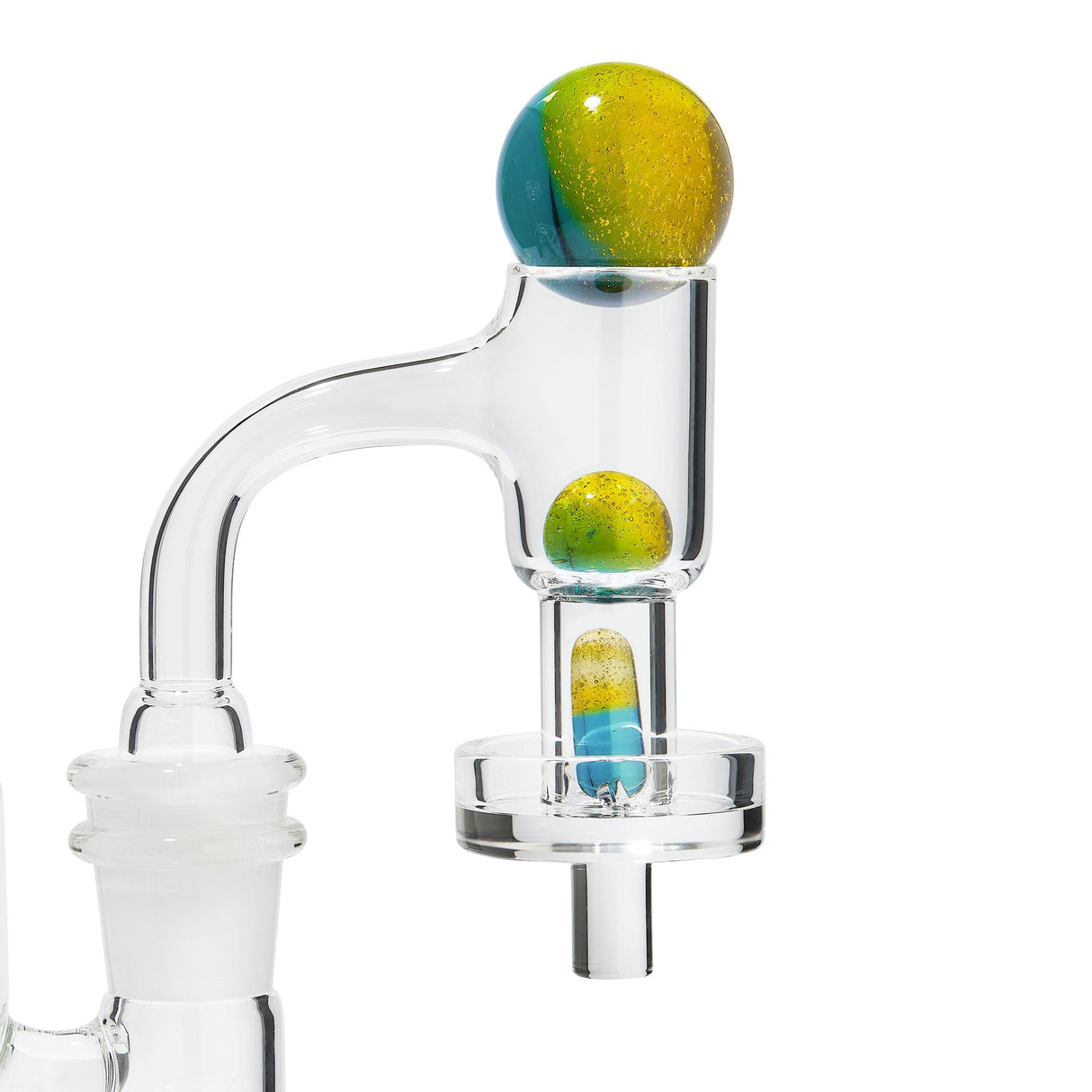 High Five Terp E-Slurper Marble Set for Dab Rigs, Side View on Seamless White Background
