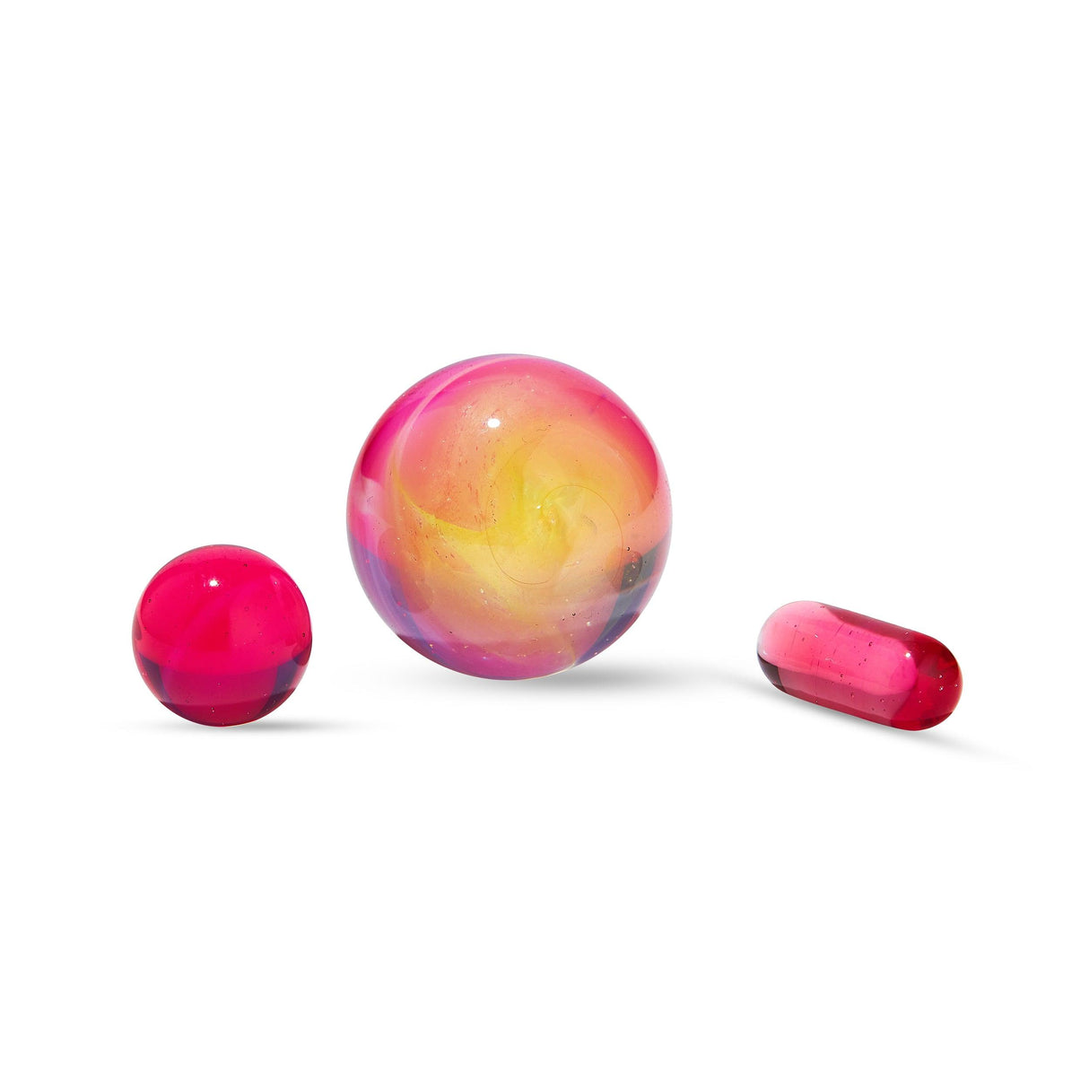 High Five Terp E-Slurper Marble Set in Supernova variant, vibrant pink and yellow colors