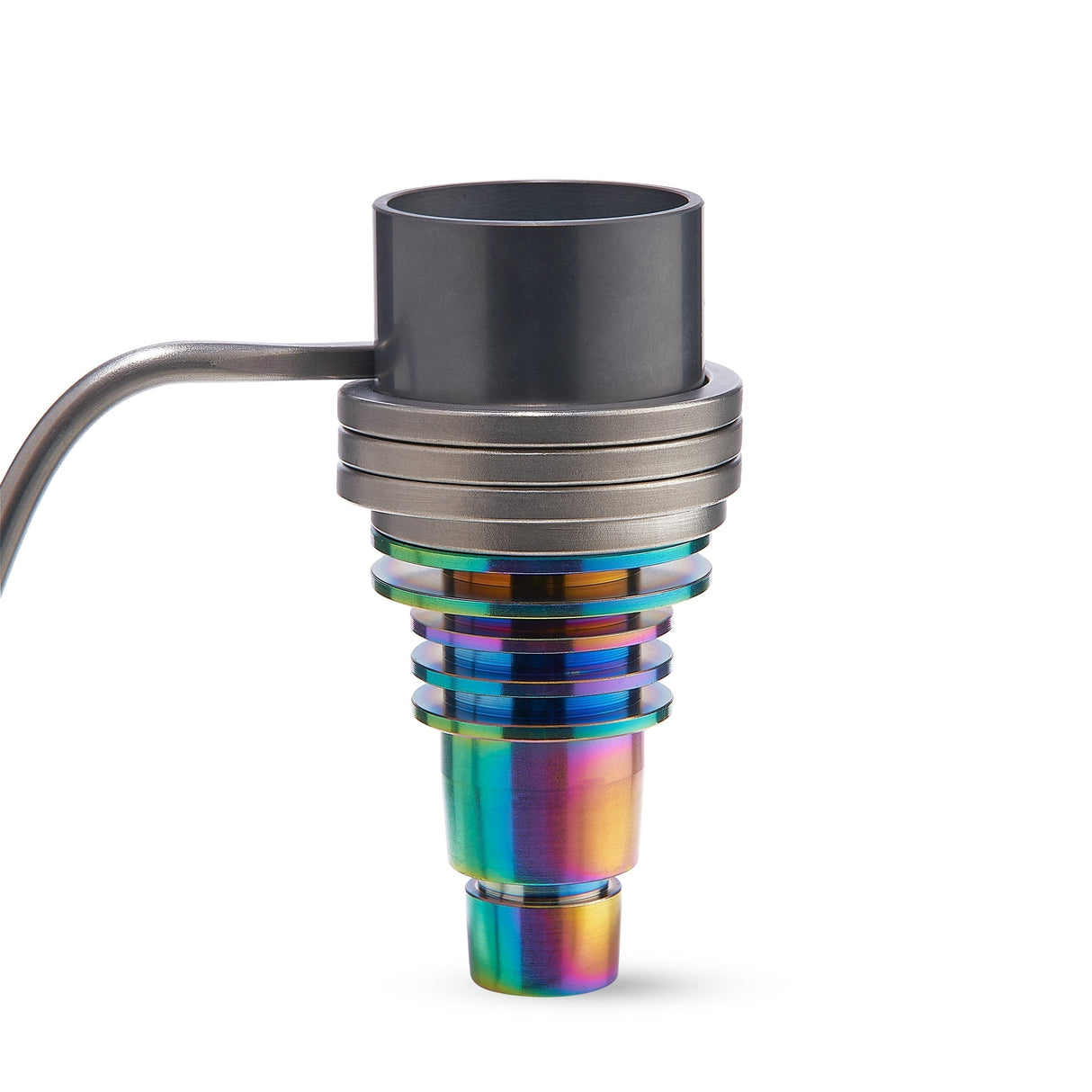 High Five Universal SIC Hybrid Nail for Dab Rigs, angled side view showcasing titanium design