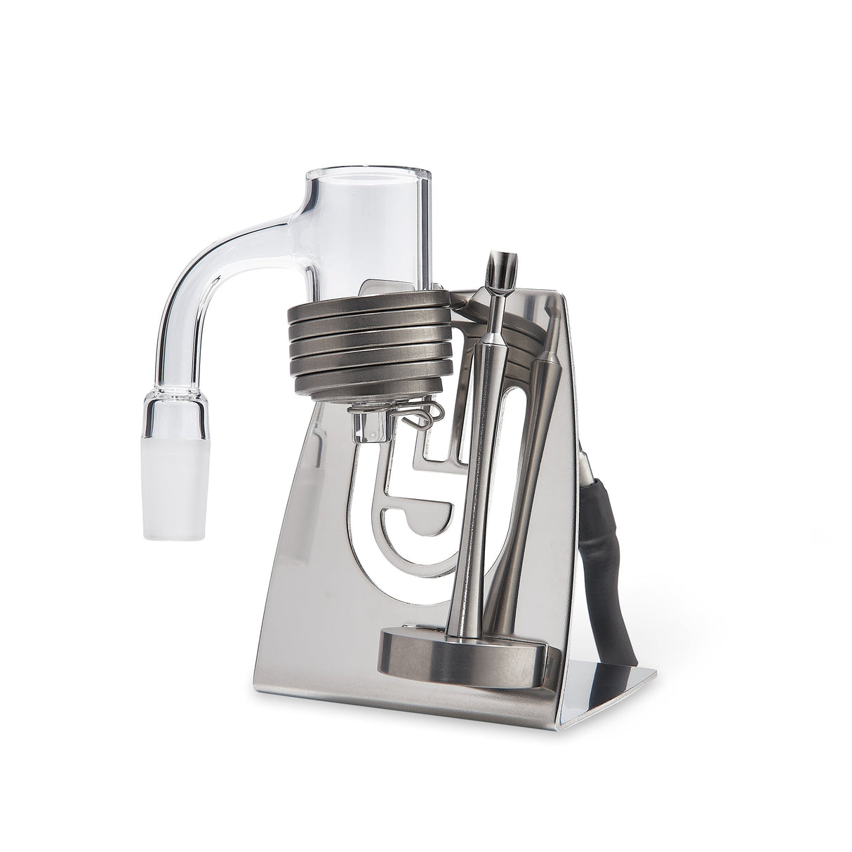 High Five V2 Coil Stand for E-Nail, Steel Construction, Side View on White Background