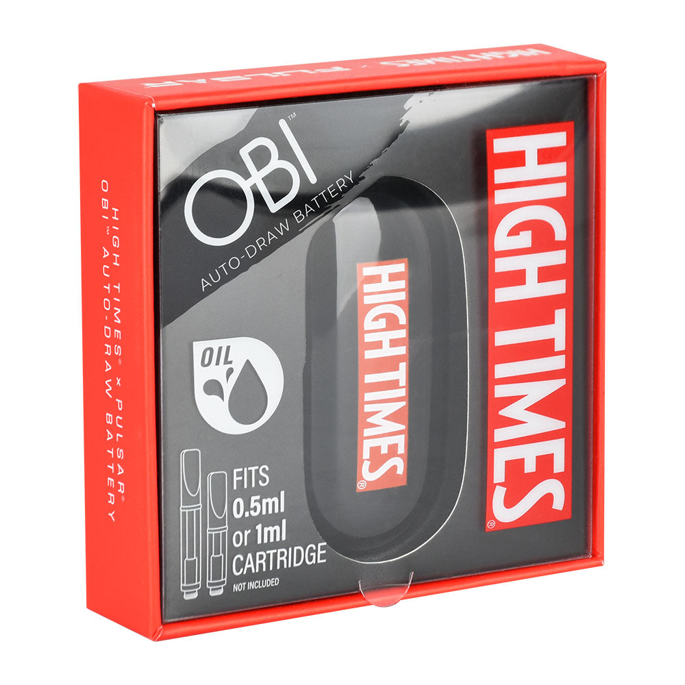 Pulsar Obi Auto-Draw Vape Battery - 650mAh in packaging, front view, compatible with 0.5ml or 1ml cartridges