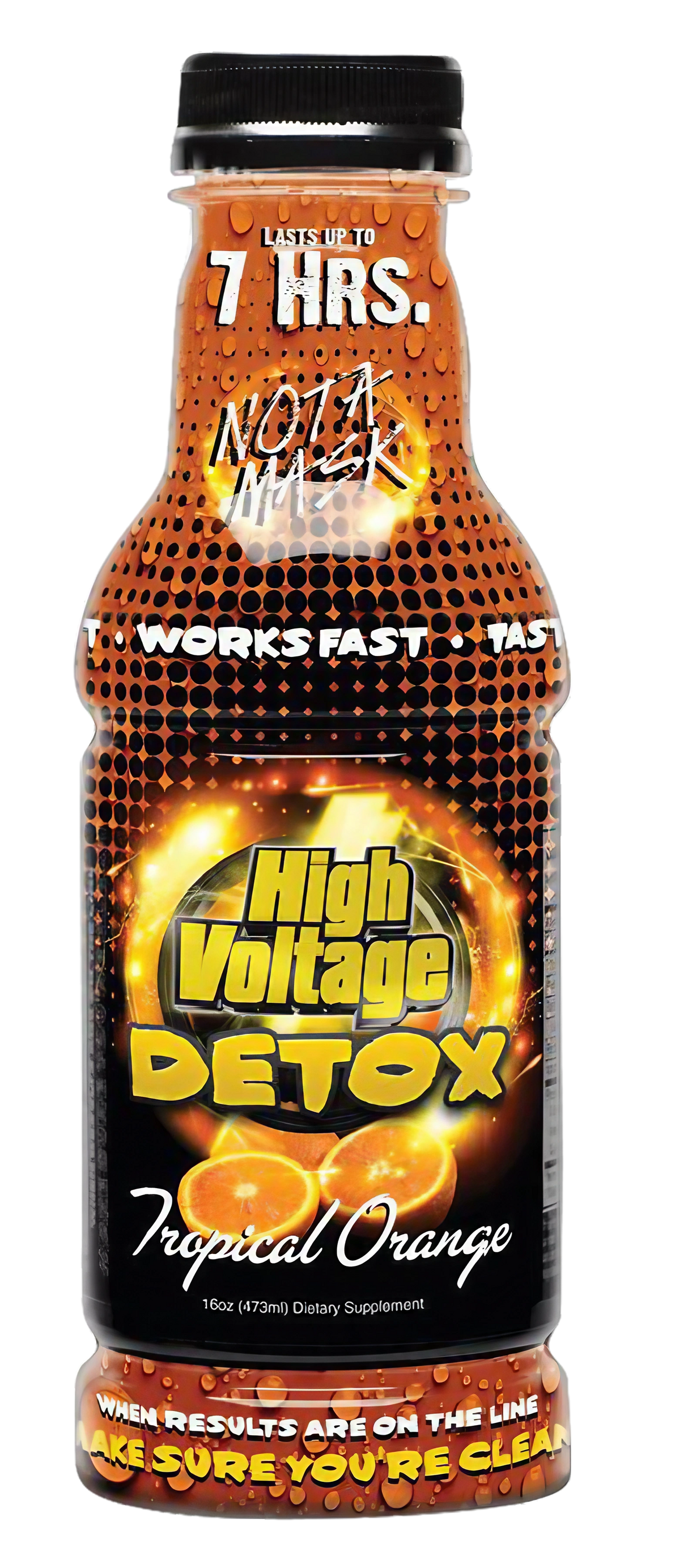 High Voltage 16oz Detox Drink Tropical Orange Flavor Front View