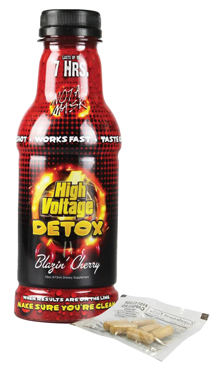 High Voltage Detox Double Flush Combo, Blazin' Cherry Flavor, Front View with Capsules