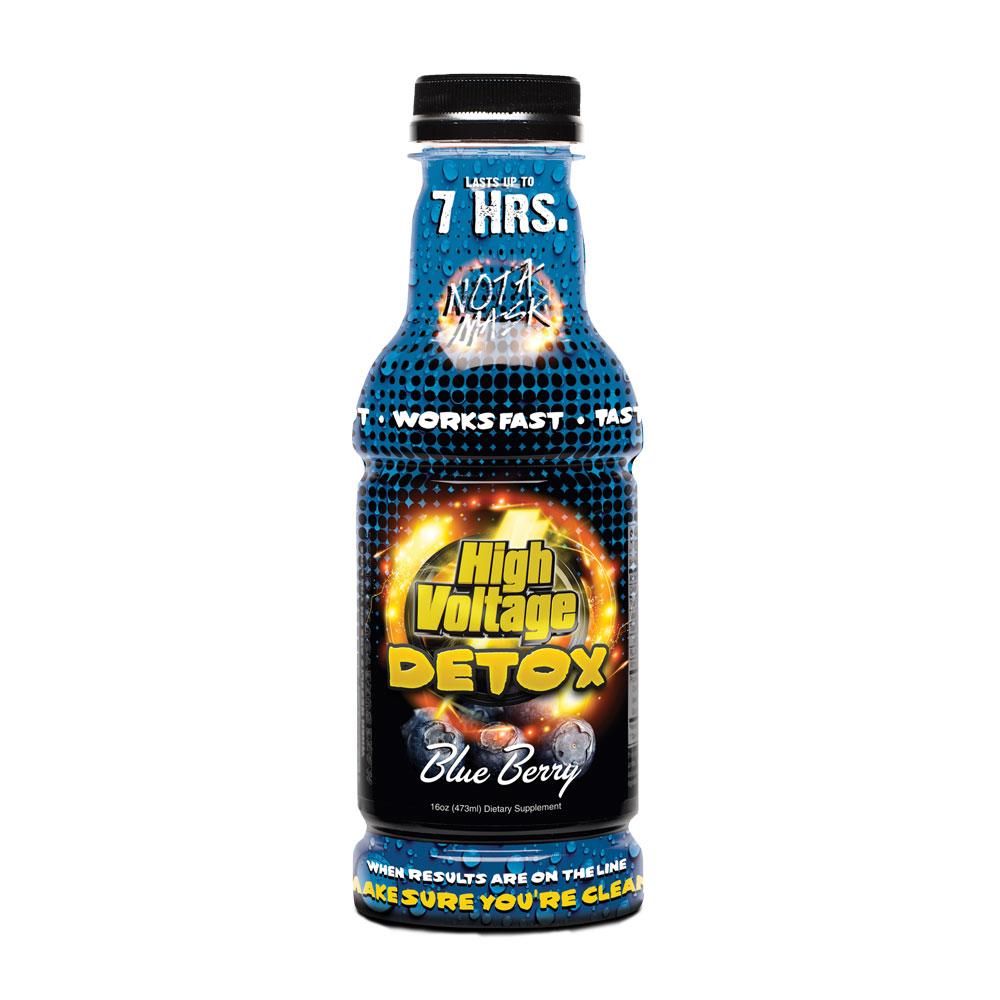 High Voltage Detox 5 Day Flush Blueberry, USA-made cleanse drink, front view on white