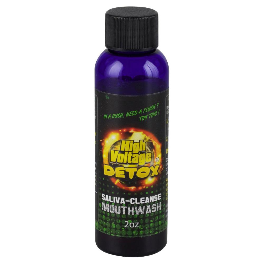 High Voltage Detox Saliva Cleanse Mouthwash 2 oz bottle front view on white background