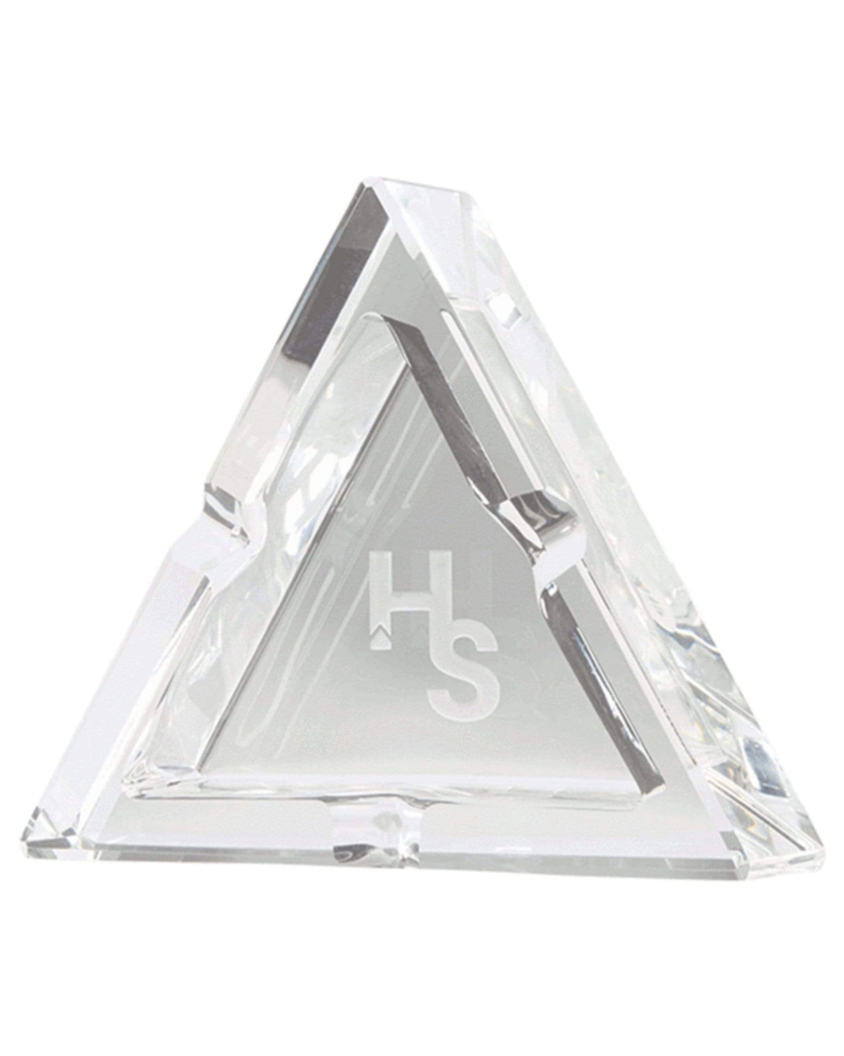 Higher Standards Crystal Glass Ashtray, Clear Borosilicate, Front View | DankGeek
