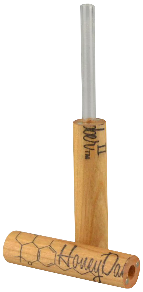 Honey Dabber II Cherry Wood & Quartz Vapor Straw, Portable 5" Dab Straw for Concentrates, Handcrafted in the USA