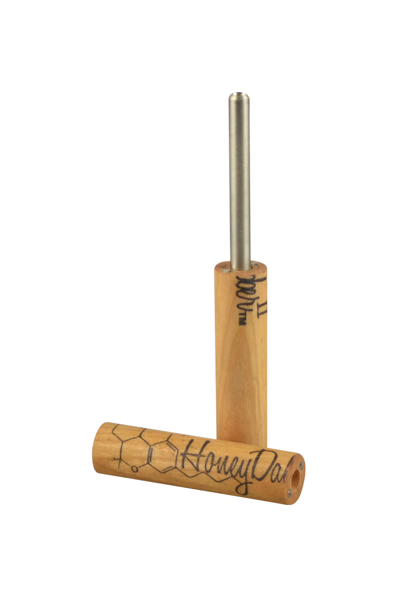 Honey Dabber II Vapor Straw Collector, 5" Titanium & Wood, USA Made, for Concentrates