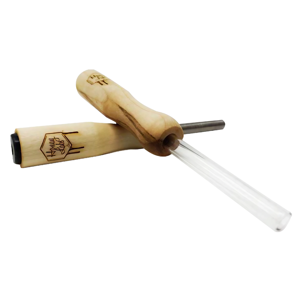 Honey Dabber Mini Vapor Straw with Quartz Tip, Wooden Body, 5" Length, USA-Made