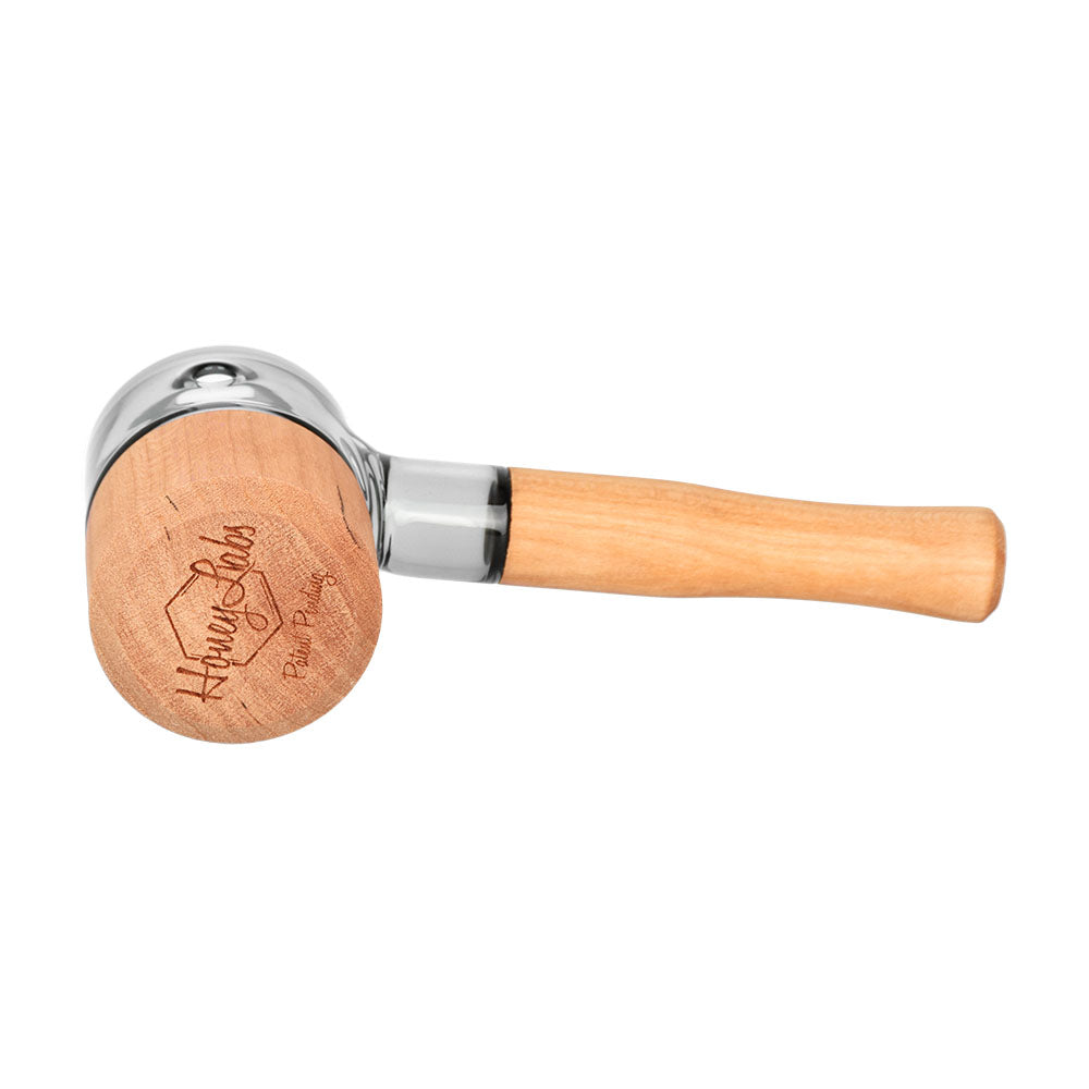 Honey Labs AfterSwarm Spoon Pipe with Borosilicate Glass Bowl and Wood Handle - Top View