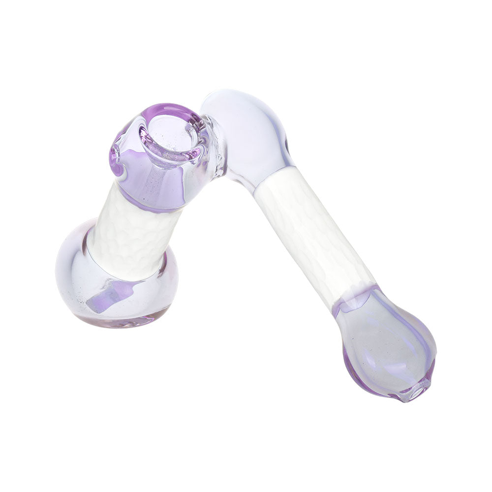 5" Honeycomb Hype Sidecar Bubbler Pipe in Fumed Color Changing Glass - Angled View
