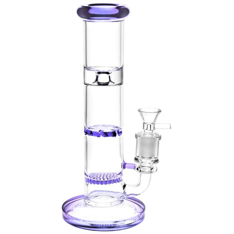 9" Honeycomb & Turbine Perc Water Pipe with Heavy Wall, Front View on White Background