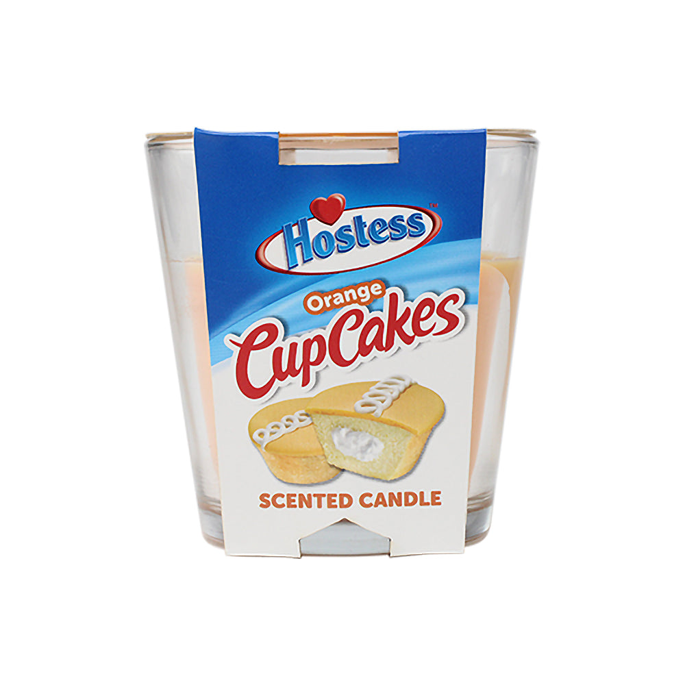 Hostess Orange Cupcakes Scented Candle in Clear Glass, Large Soy Wax Blend