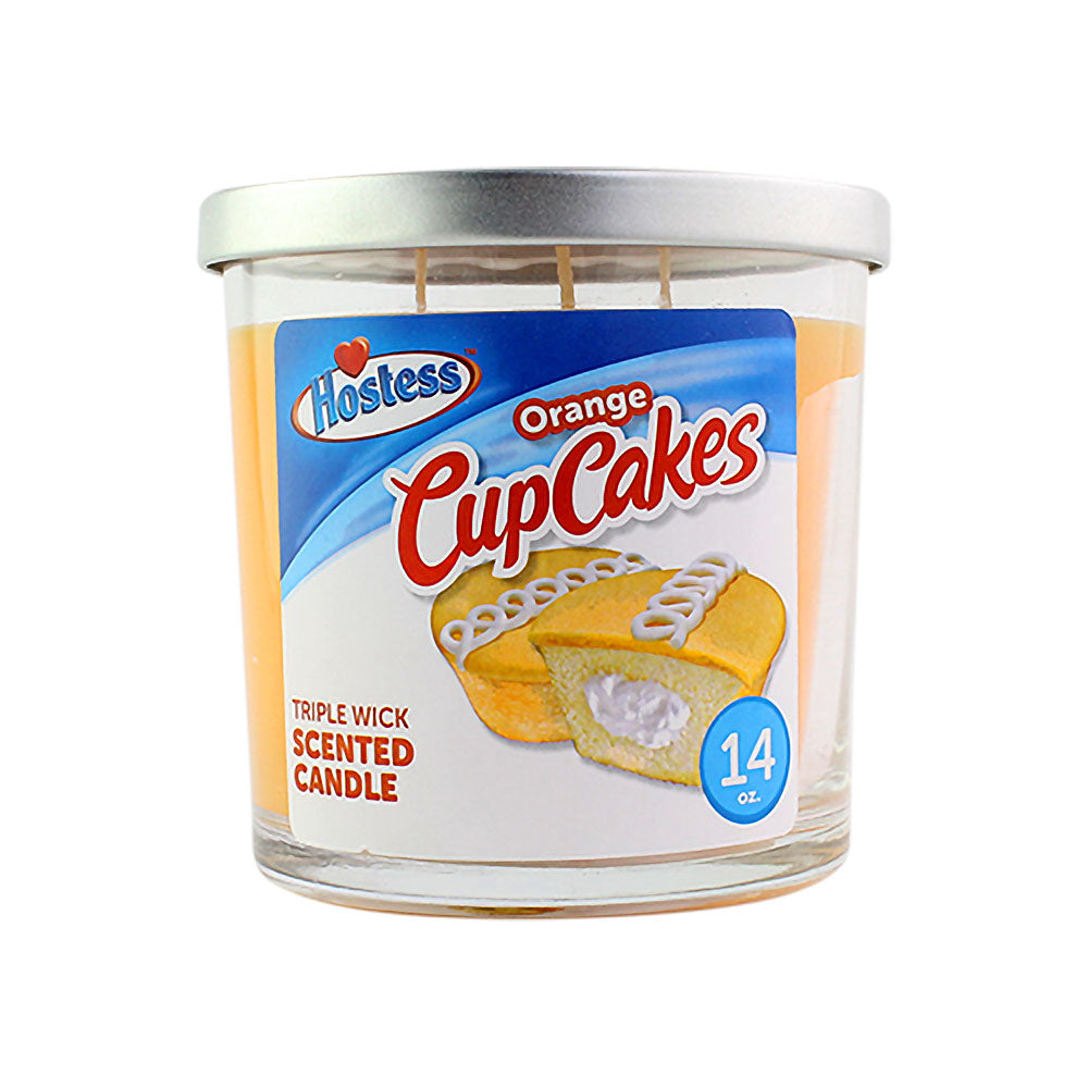Hostess Orange Cupcakes Scented Candle with Triple Wick in Clear Jar, Dessert Aroma