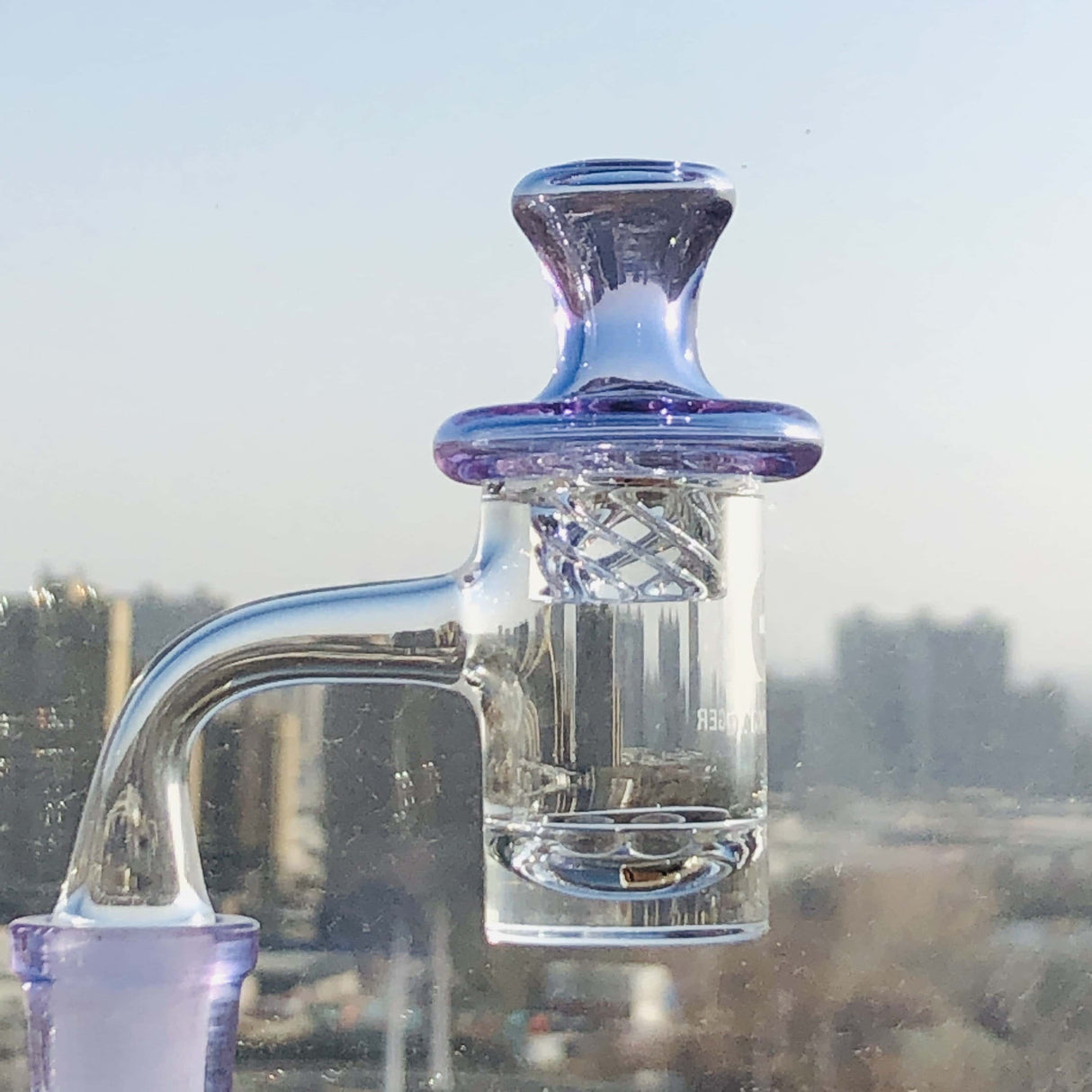 DANK BANGER Hybrid Banger Set with Spinning Cap & Terp Pearls, 45 Degree View