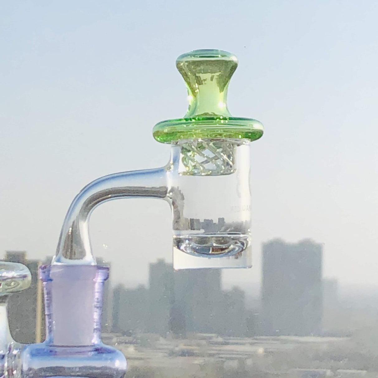 DANK BANGER Hybrid Banger Set with Spinning Cap and Terp Pearls, 45 Degree View