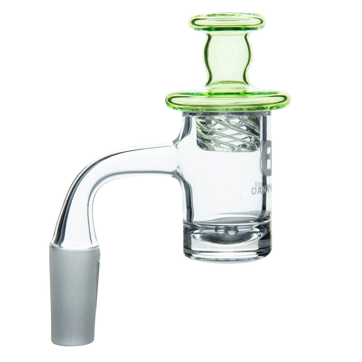 DANK BANGER Hybrid Banger Combo Set in Lime Green, 45 Degree Joint, Heavy Wall Side View