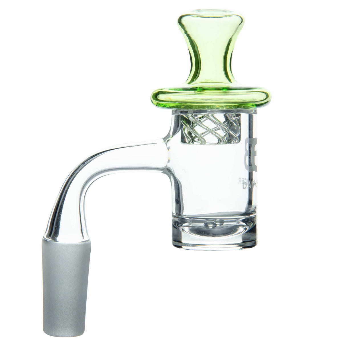 DANK BANGER Hybrid Banger Combo Set in Lime Green, 45 Degree Joint, Side View