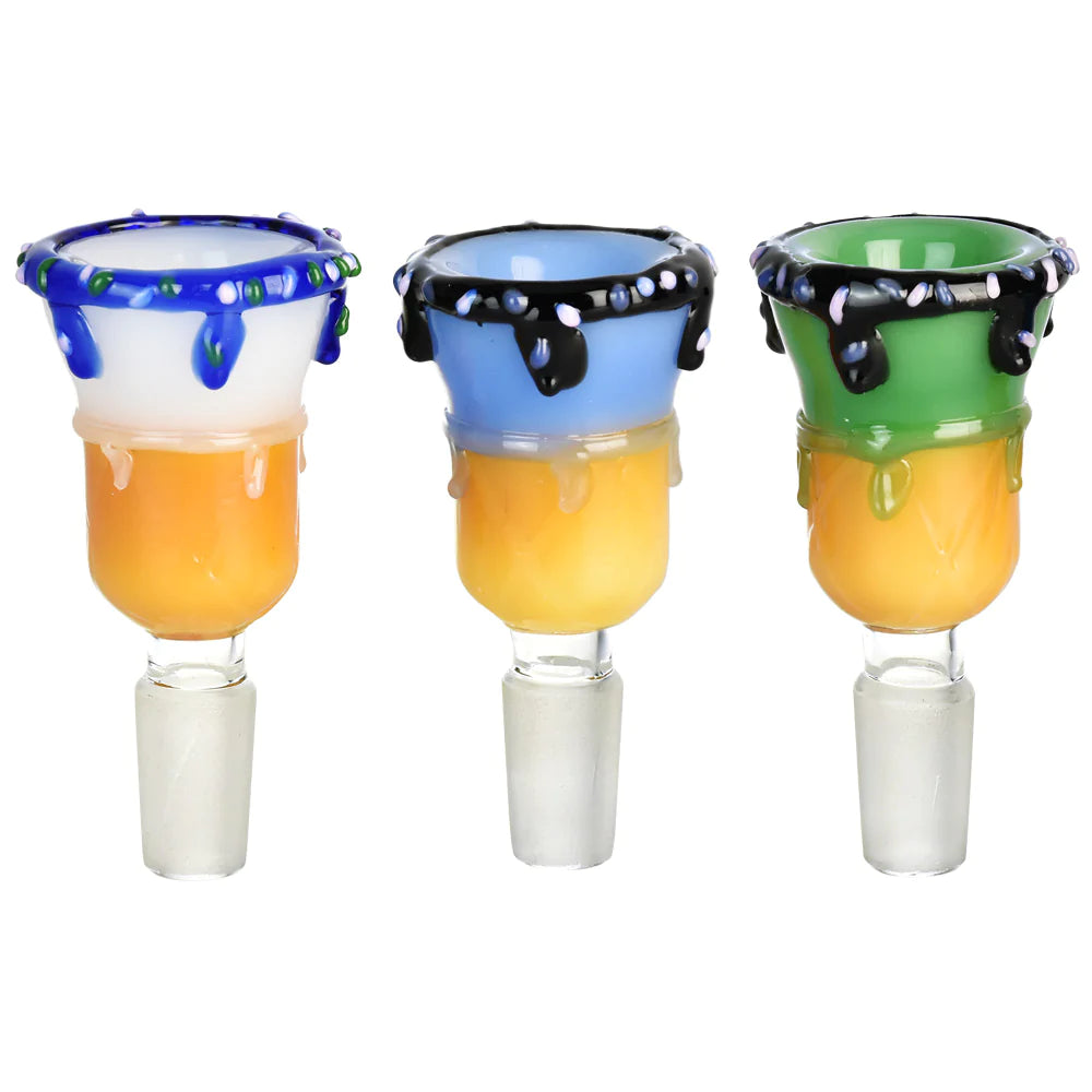 Colorful Ice Cream Glass Herb Slides with Heavy Wall Borosilicate Glass, Front View