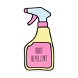 Idiot Repellent Spray Sticker, novelty gift, 2.75" x 5.5", front view on white background
