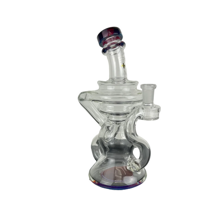 Beta Glass Labs Klein Dab Rig in Amber Purple, 10mm, with Recycler Design and Banger Hanger