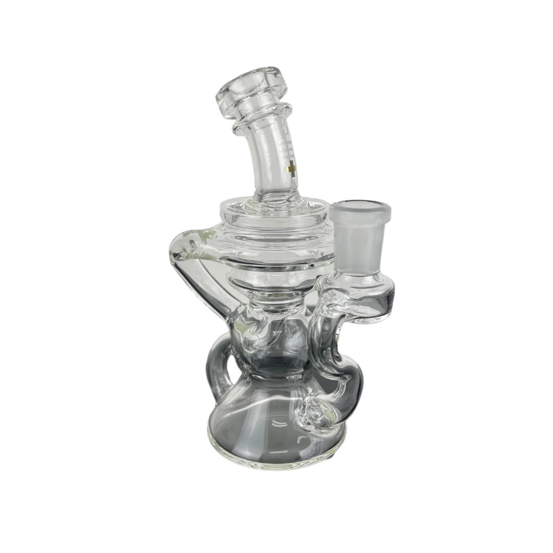 Beta Glass Labs Klein 2.0 Dab Rig in Clear with 14mm Female Joint, 90 Degree Banger Hanger Design