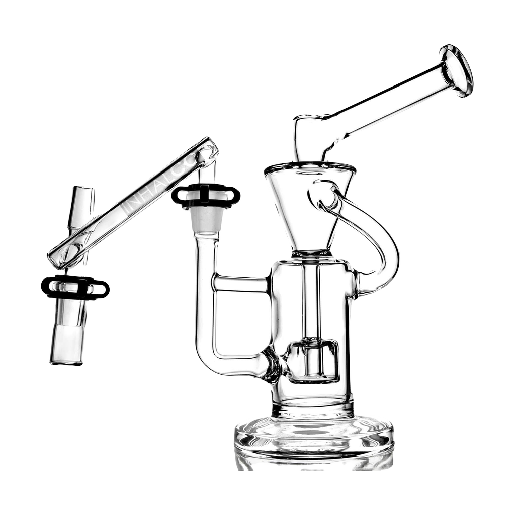 PILOT DIARY 14mm Male To Male Dropdown Reclaim Catcher, Clear Glass, Angled View