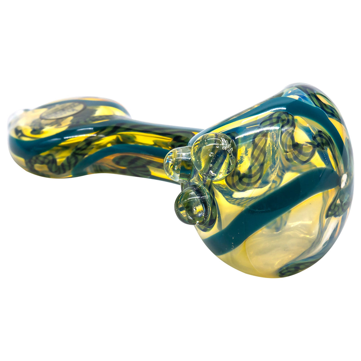 LA Pipes 4" Borosilicate Glass Spoon Pipe with Candy Cane Color Changing Design