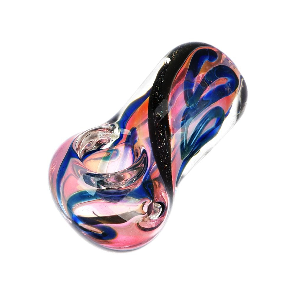 Inside Out Dichro Swirl Thick Glass Spoon Pipe | 3"