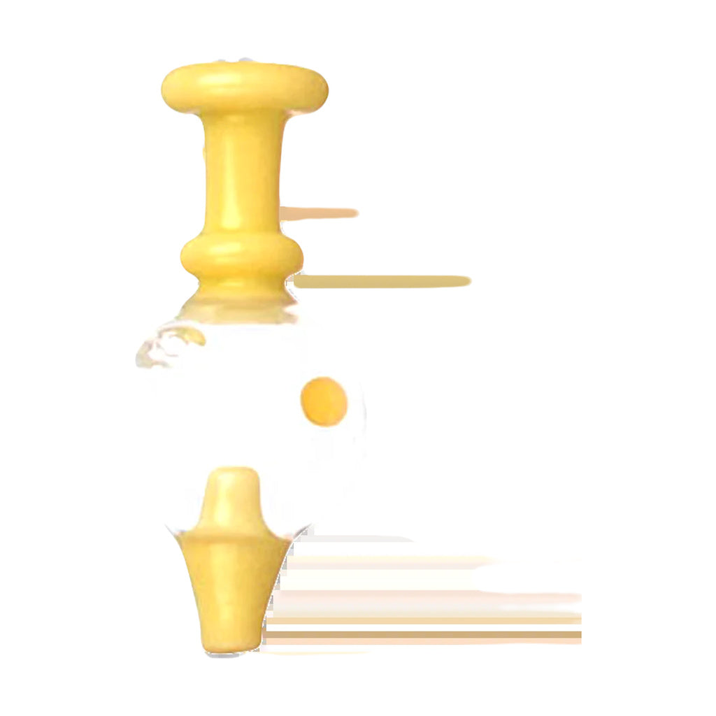 Yellow UV Reactive Borosilicate Glass Spinning Ball Carb Cap for Dab Rigs