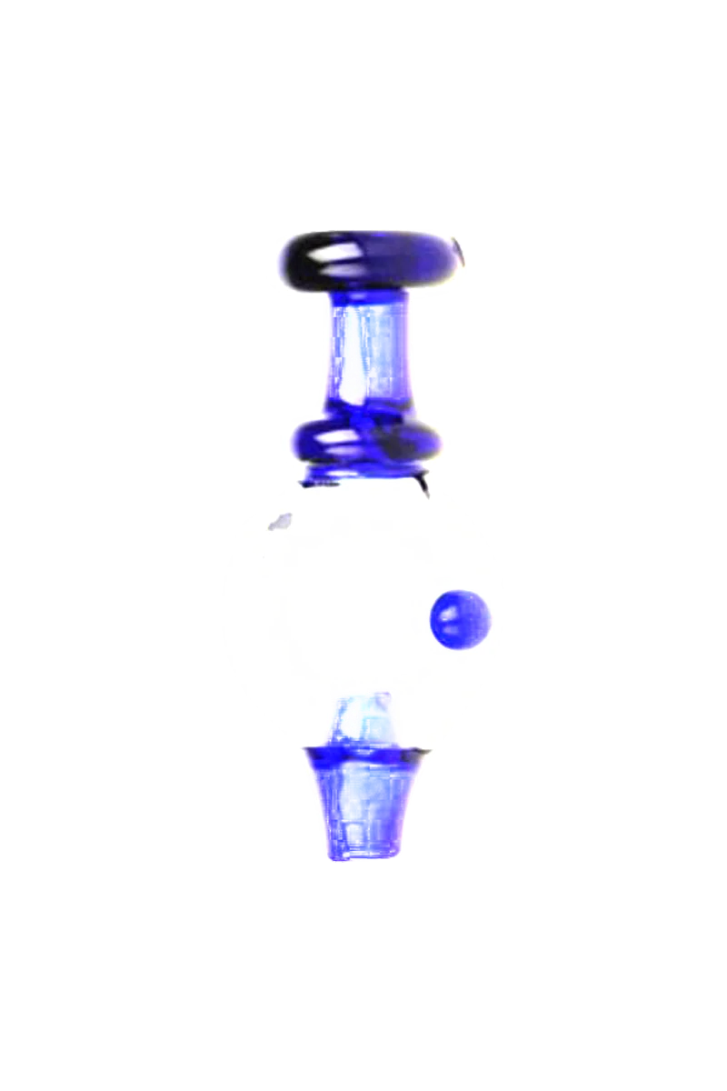 UV Reactive Borosilicate Glass Spinning Ball Carb Cap, 28mm Diameter, Heavy Wall