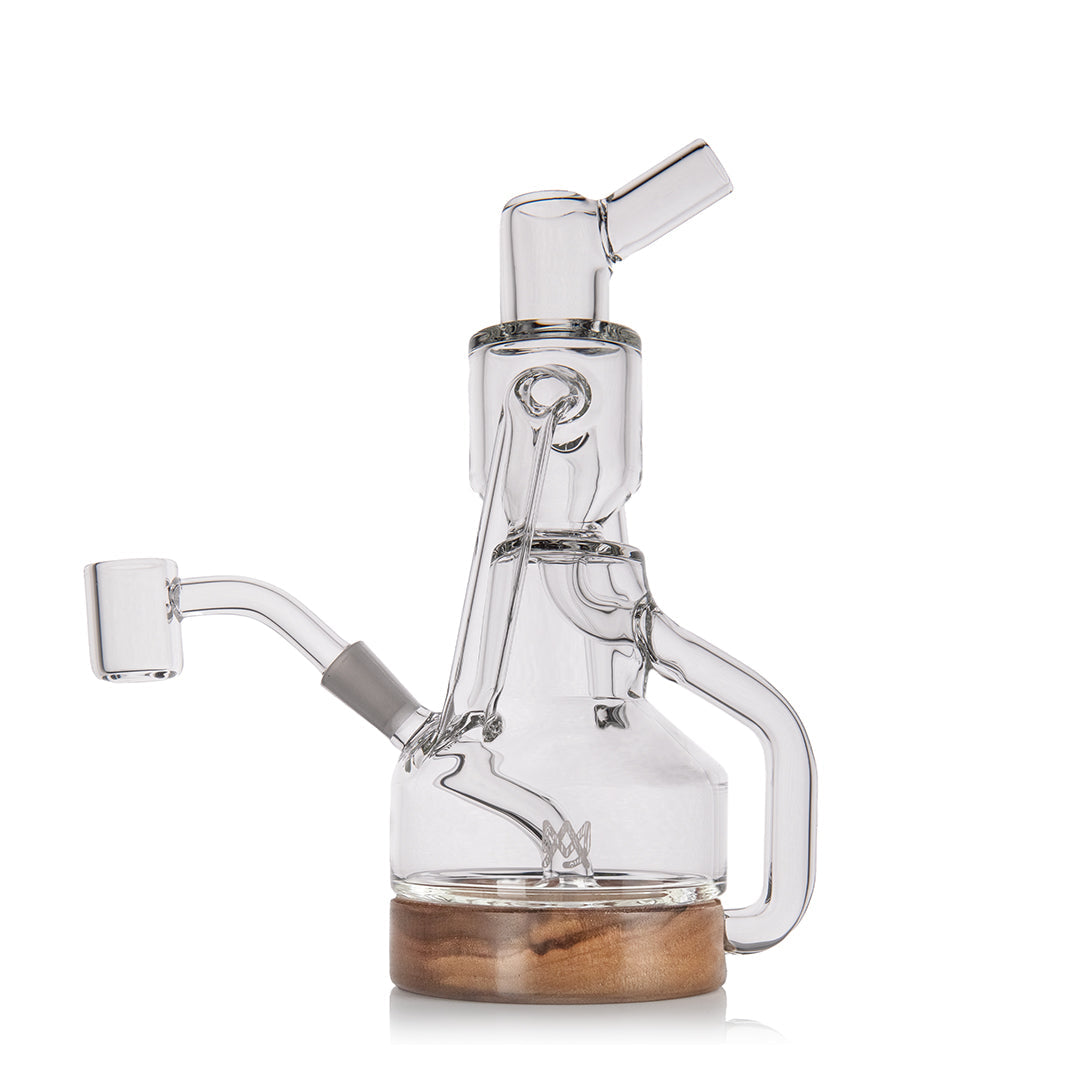MJ Arsenal Alpine Series Apex Mini Rig with quartz bucket, front view on white background