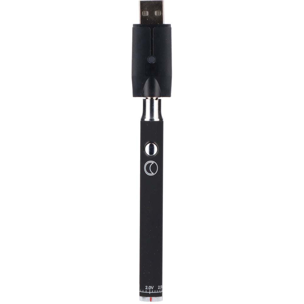 Jane West Night Black 510 Thread Battery, 650mAh, portable design, front view on white background