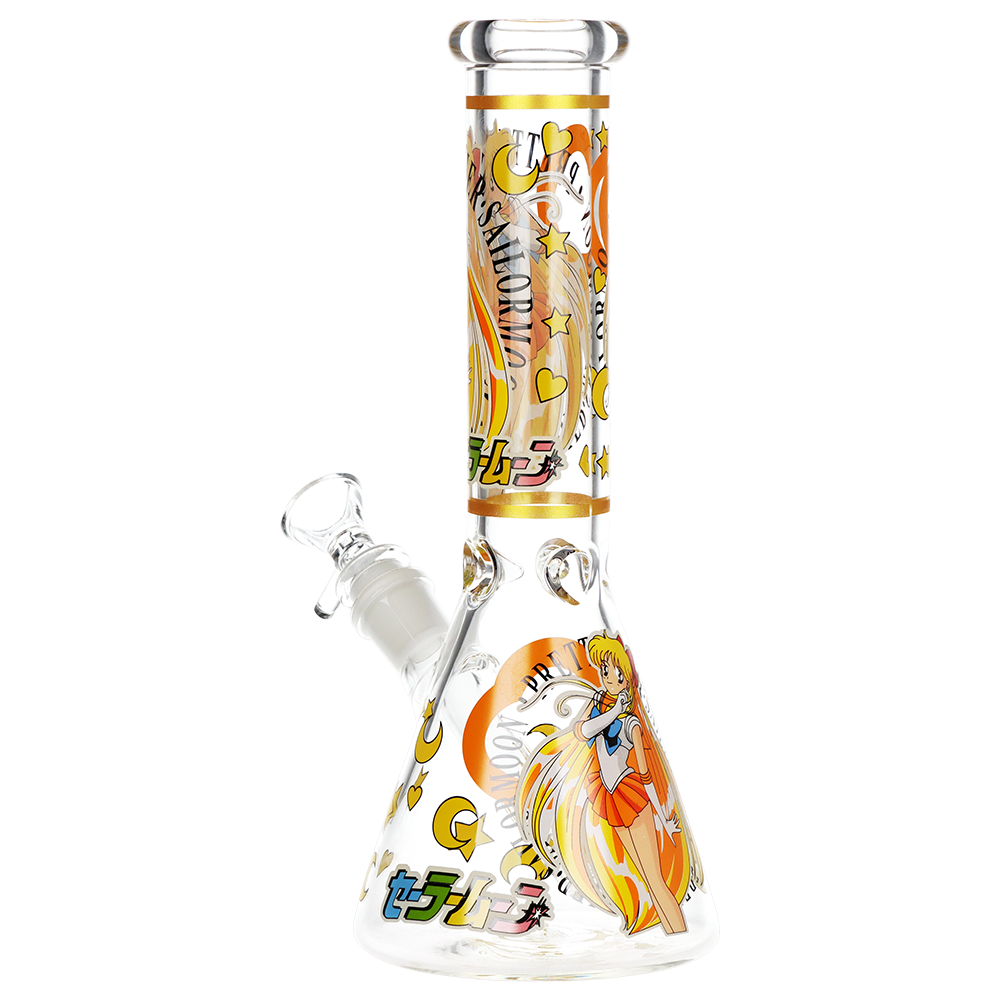 Japanese Animation Girl Blue Beaker Glass Water Pipe | 10" | 14mm F