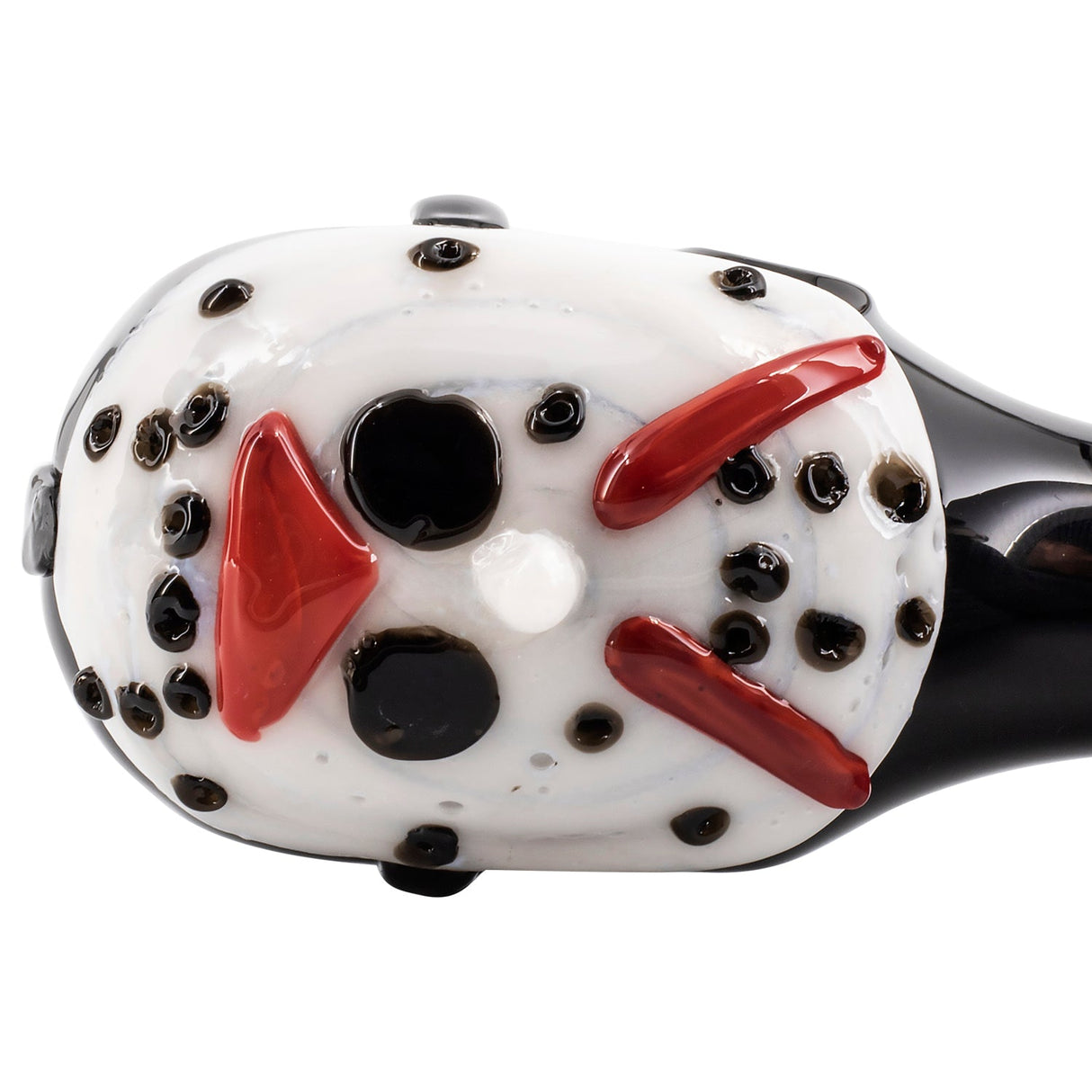 LA Pipes Jason Mask Killer Glass Pipe, 4.5" Spoon Design, Borosilicate Glass, USA Made