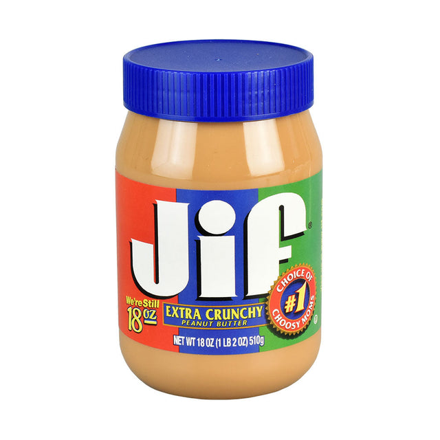 Jiffy Extra Crunchy Peanut Butter 18oz Jar Diversion Stash Safe - Front View