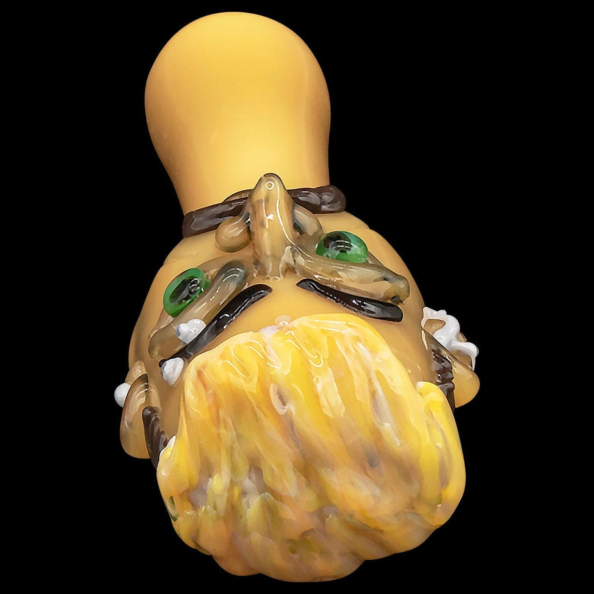 LA Pipes Joe Exotic Hand Pipe - 4" Borosilicate Glass with Detailed Design - Front View