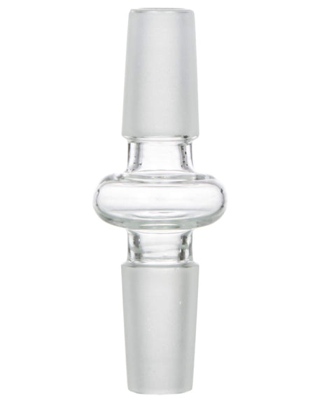 Clear glass joint converter by Valiant Distribution, male 90-degree 14mm, portable for dabbing