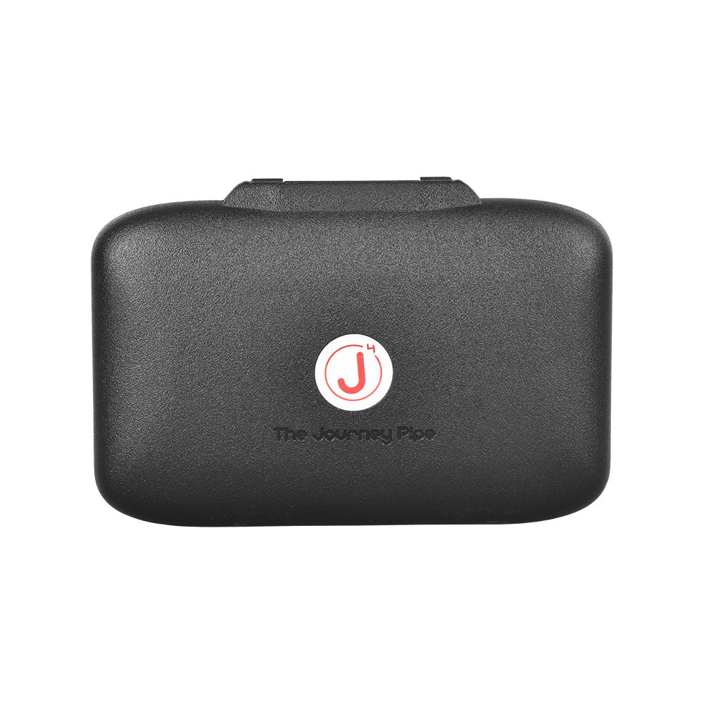 Journey Pipe J4 in Black, Zinc Alloy Hand Pipe with Silicone Case, Front View
