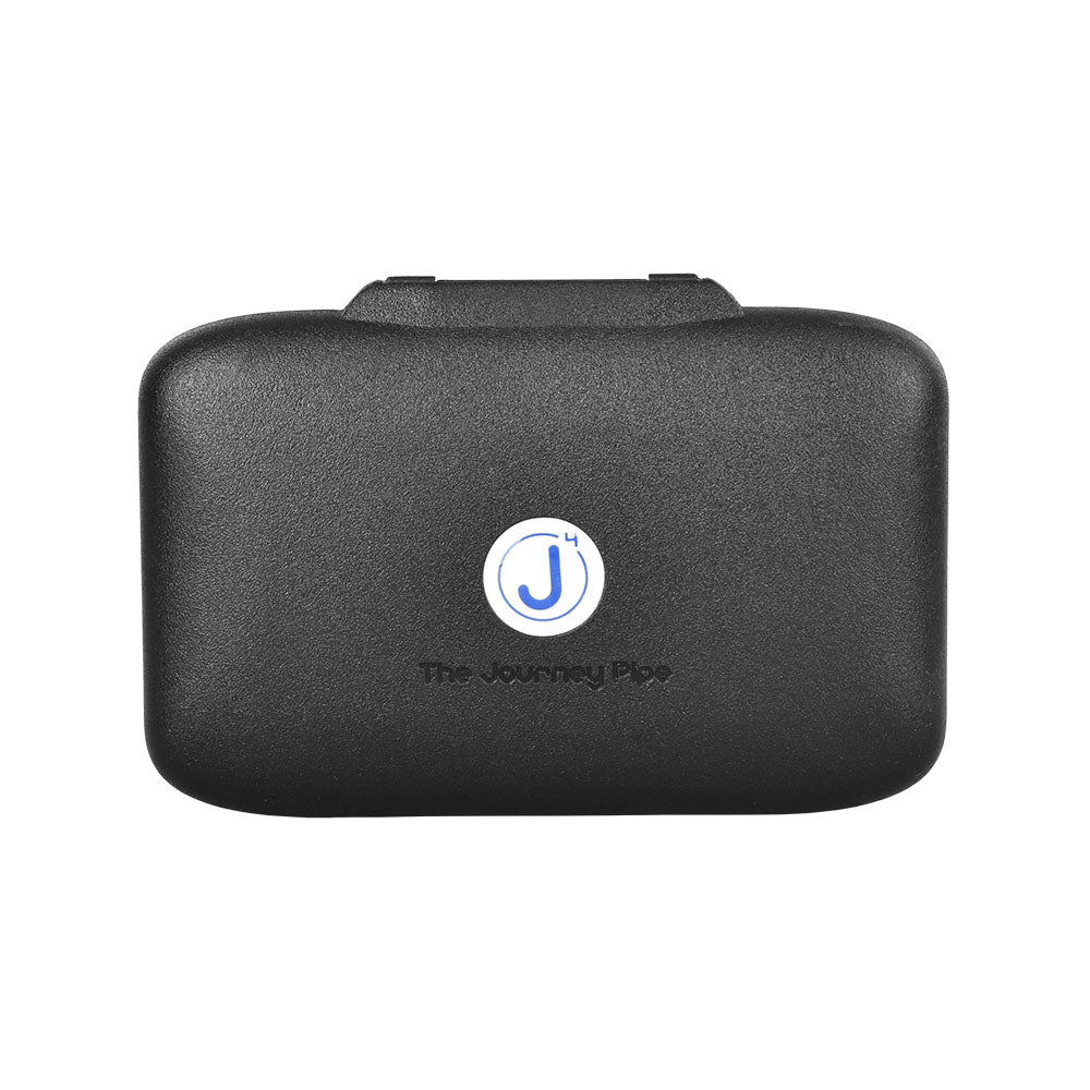 Journey Pipe J4 in Black, 4" Zinc Alloy Hand Pipe with Silicone Case, Front View