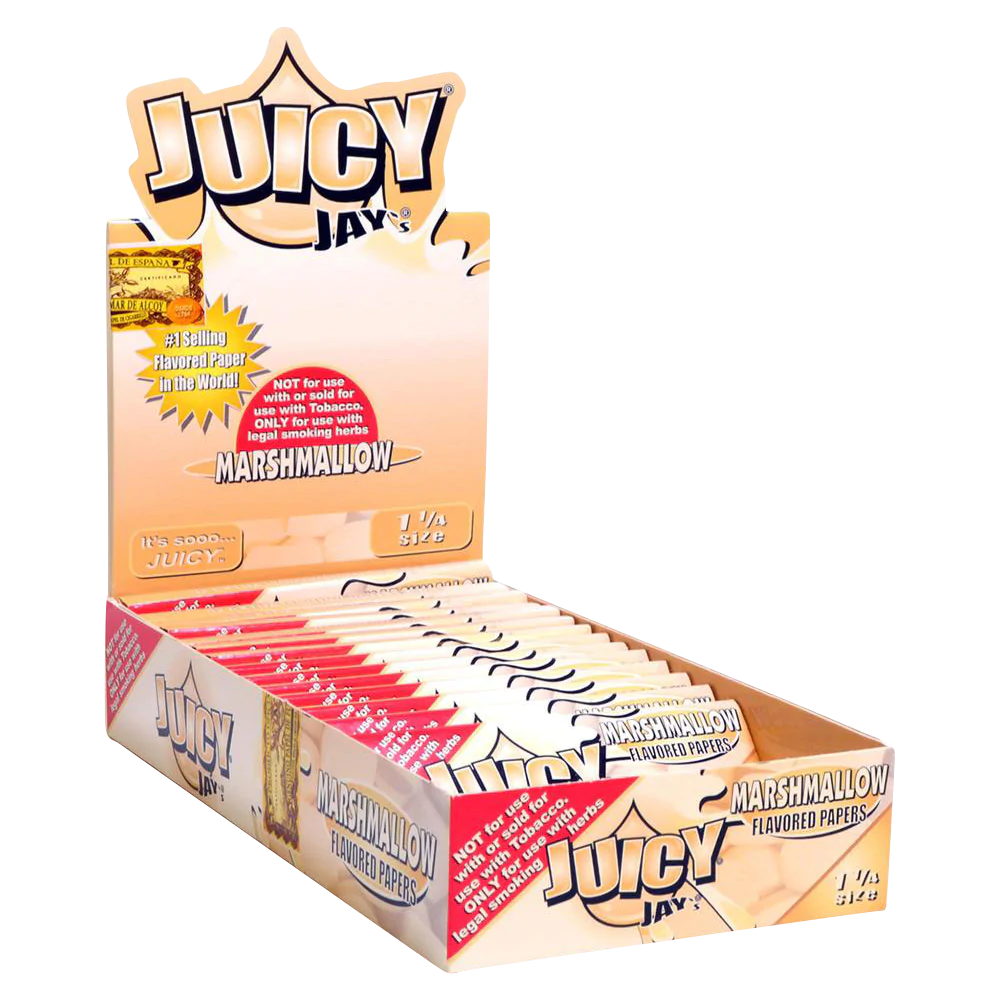 Juicy Jays 1 1/4 Size Marshmallow Flavored Rolling Papers 24 Pack Display Box
