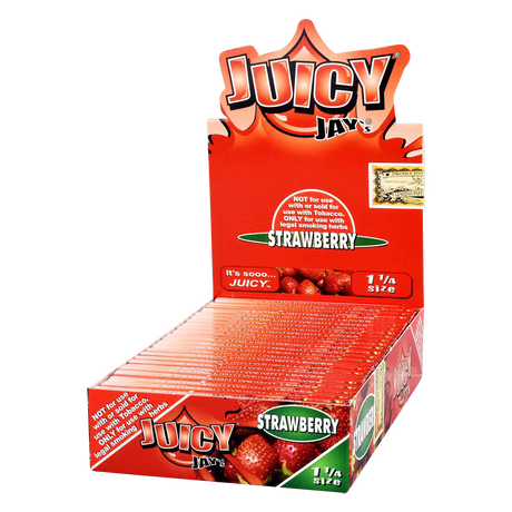 Juicy Jays Strawberry Flavored 1 1/4 Rolling Papers 24 Pack Front View